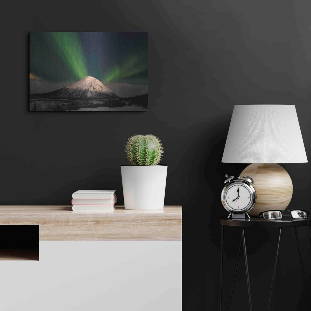 'Northern Lights 7' by Luxe Metal Portfolio – Metal Wall Art, 24x16 room view