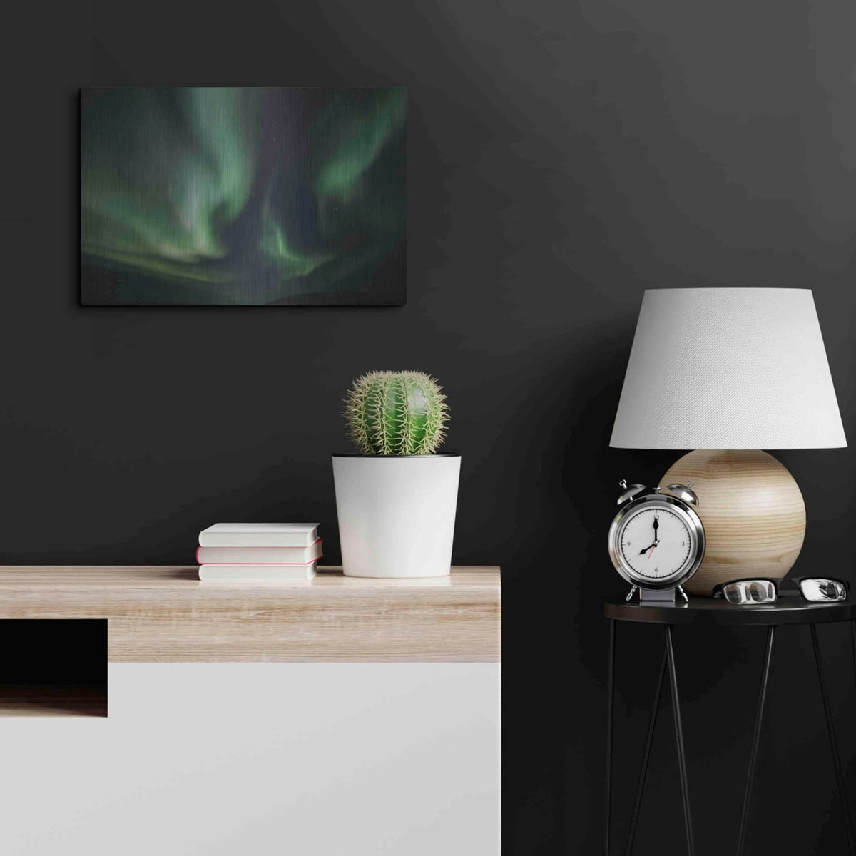 'Northern Lights 8' by Luxe Metal Portfolio – Metal Wall Art, 24x16 room view