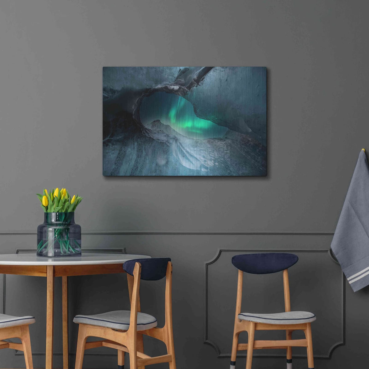 'Northern Lights Aurora Borealis 1' by Luxe Metal Portfolio – Metal Wall Art, 36x24 room view