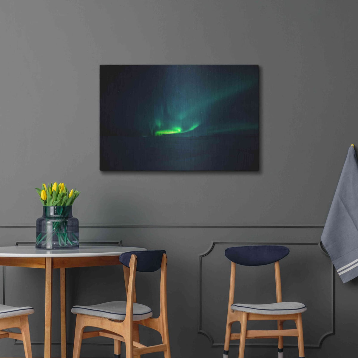 'Northern Lights Aurora Borealis 4' by Luxe Metal Portfolio – Metal Wall Art, 36x24 room view