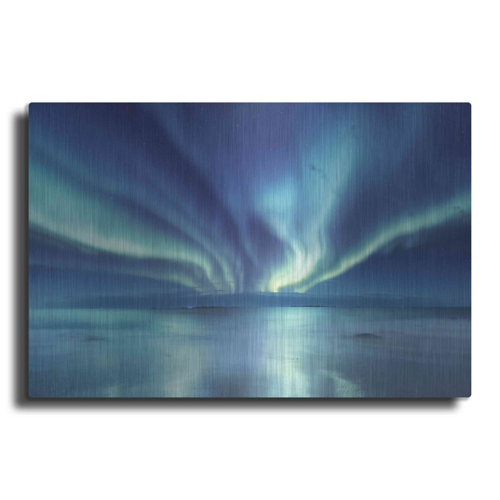 'Northern Lights In The Lofoten Islands Norway 3' by Luxe Metal Portfolio – Metal Wall Art