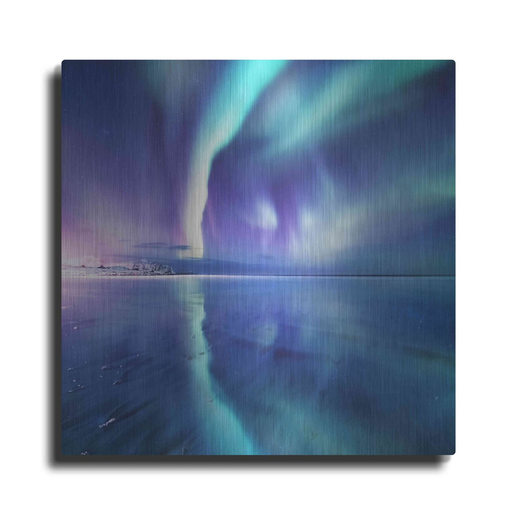'Northern Lights In The Lofoten Islands Norway 4' by Luxe Metal Portfolio – Metal Wall Art