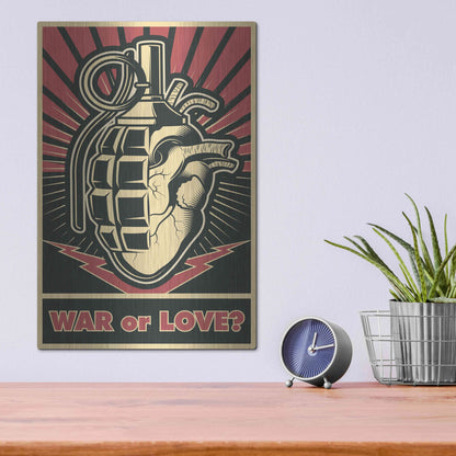 Luxe Metal Art 'War or Love' Metal Wall Art,12x16