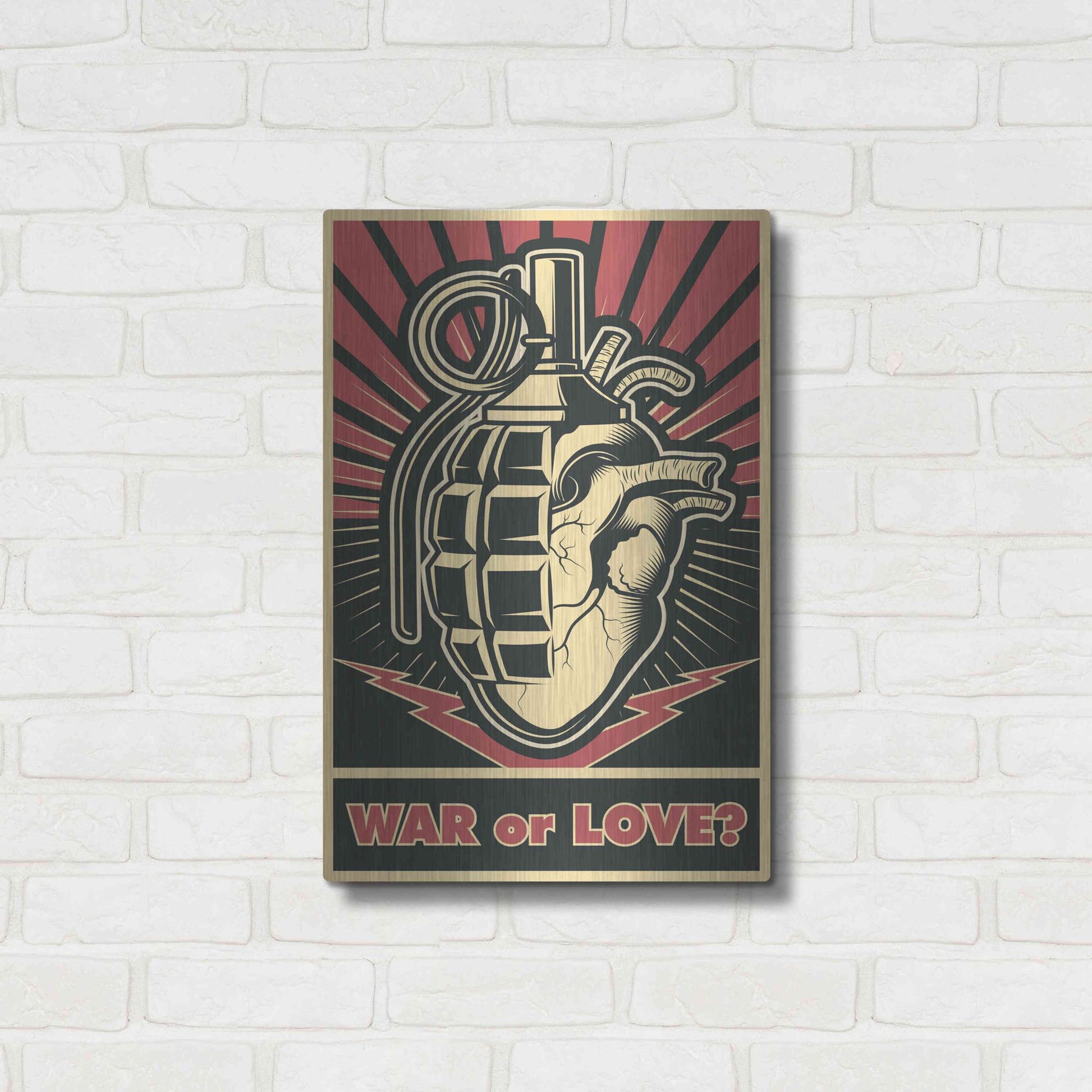 Luxe Metal Art 'War or Love' Metal Wall Art,16x24