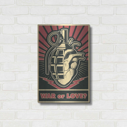 Luxe Metal Art 'War or Love' Metal Wall Art,16x24