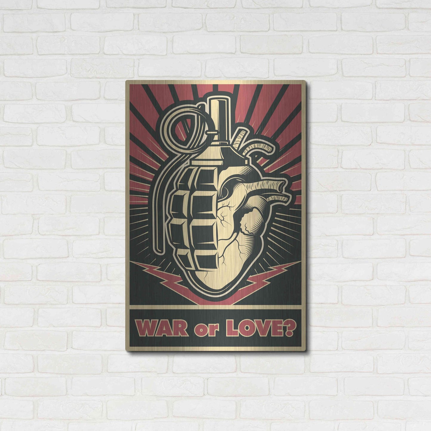 Luxe Metal Art 'War or Love' Metal Wall Art,24x36