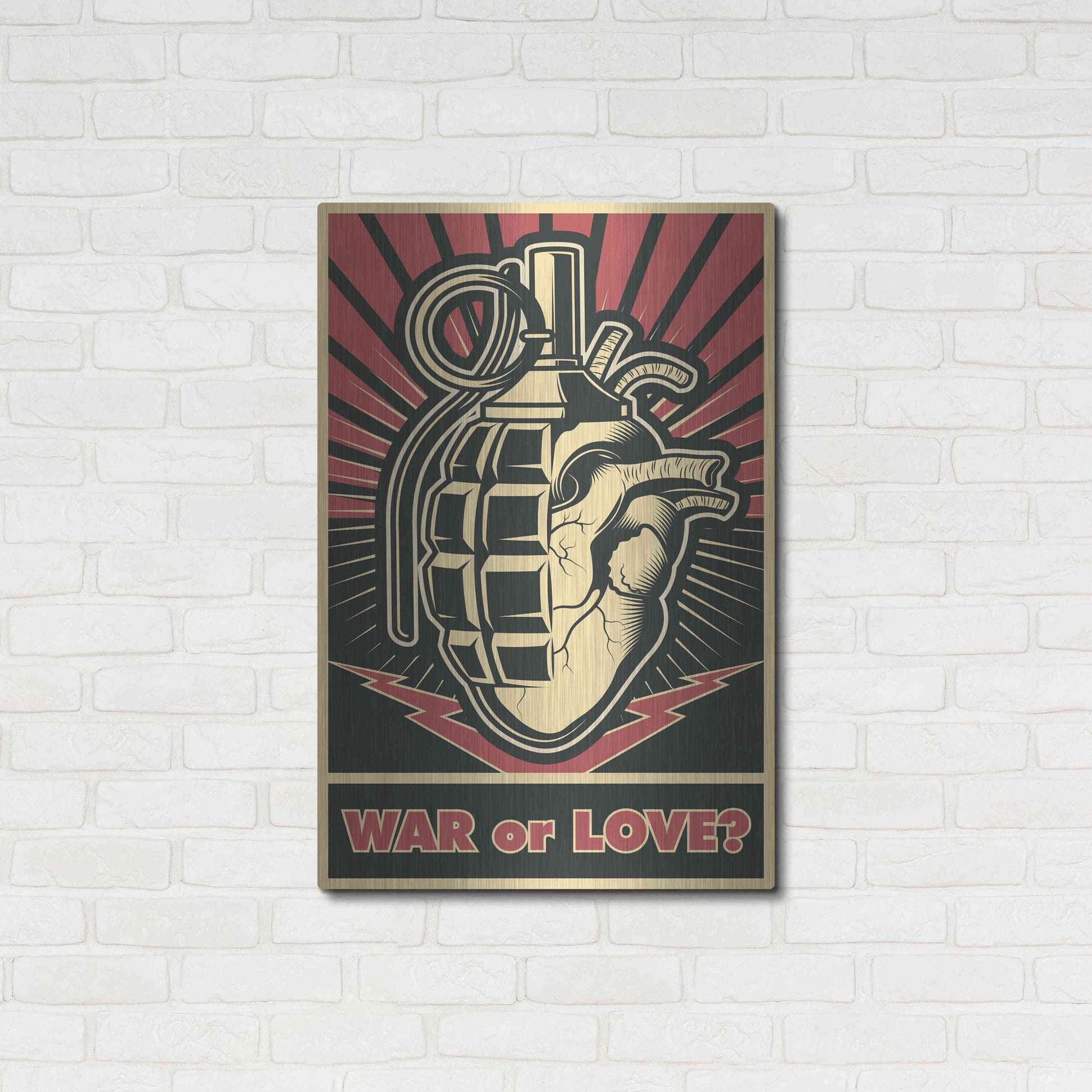 Luxe Metal Art 'War or Love' Metal Wall Art,24x36