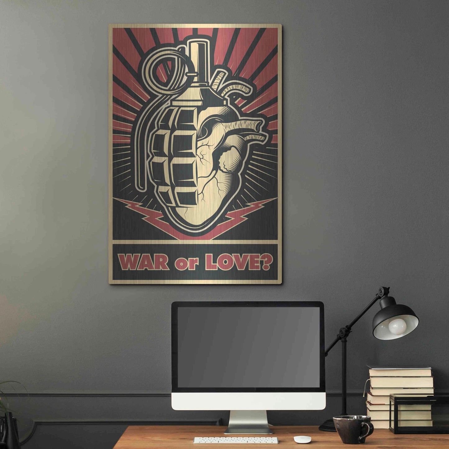 Luxe Metal Art 'War or Love' Metal Wall Art,24x36