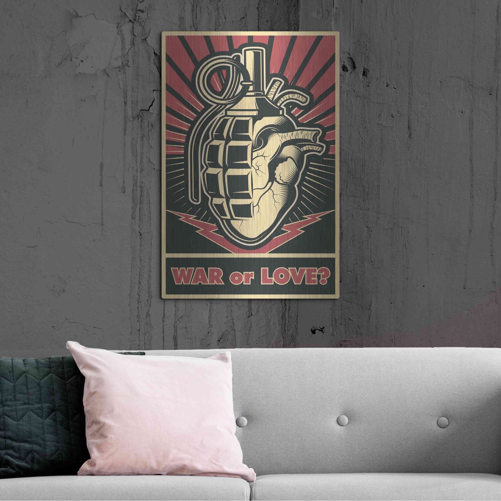 Luxe Metal Art 'War or Love' Metal Wall Art,24x36