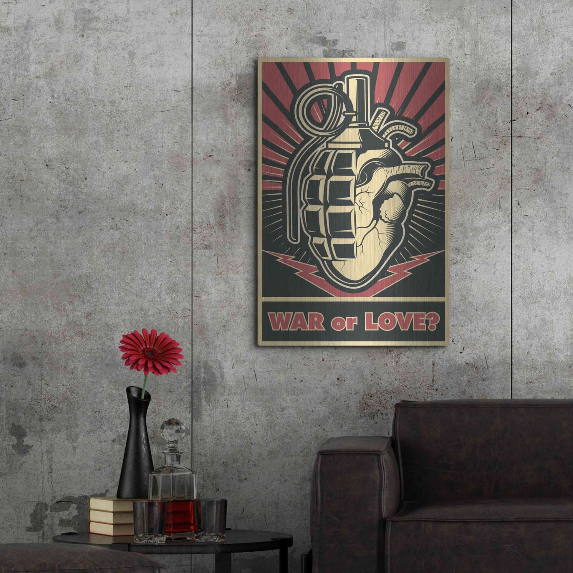 Luxe Metal Art 'War or Love' Metal Wall Art,24x36