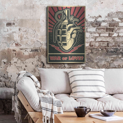 Luxe Metal Art 'War or Love' Metal Wall Art,24x36