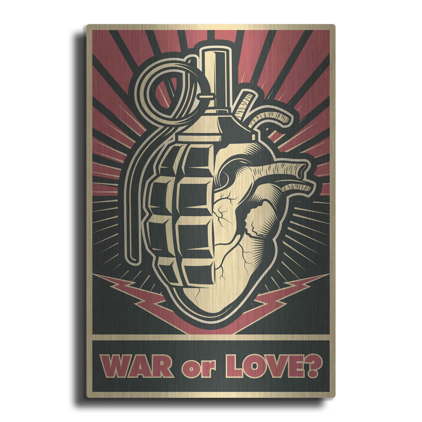 Luxe Metal Art 'War or Love' Metal Wall Art