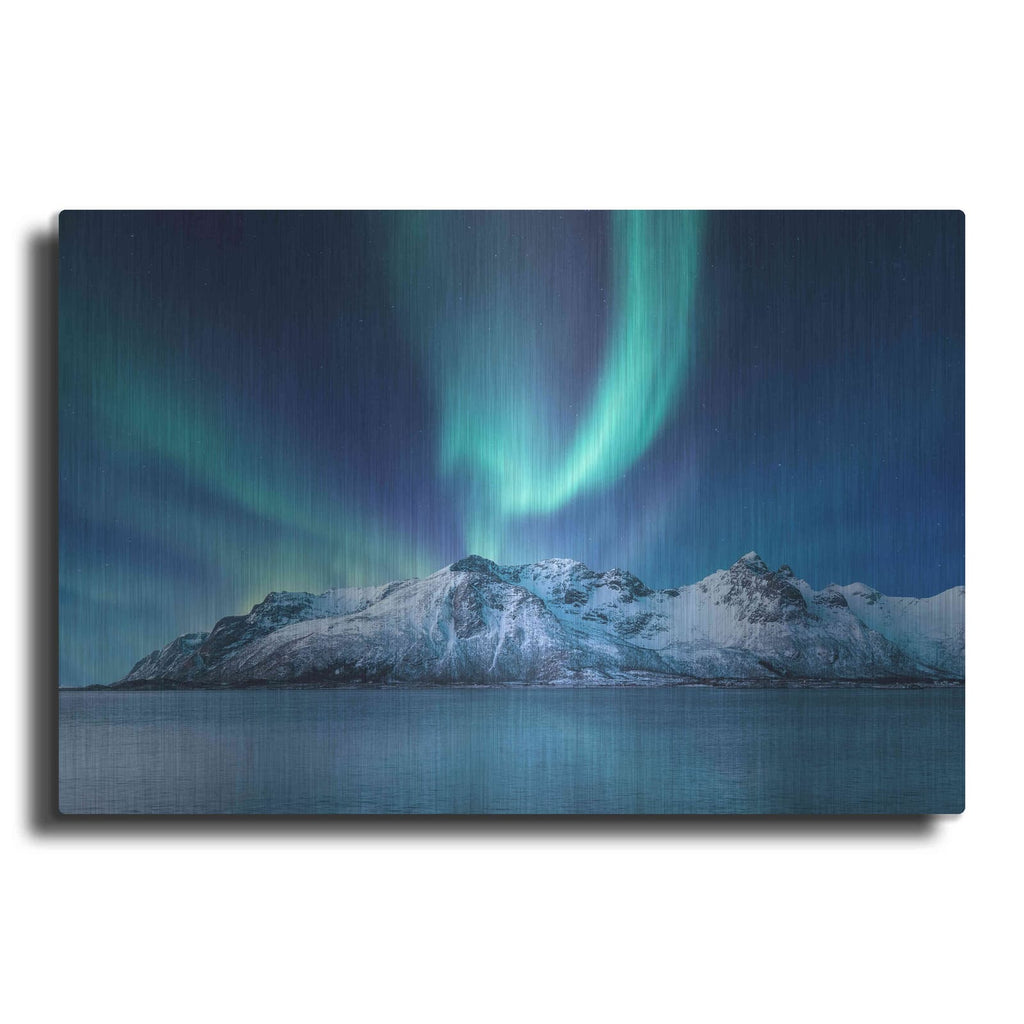 'Northern Lights In The Lofoten Islands Norway 6' by Luxe Metal Portfolio – Metal Wall Art