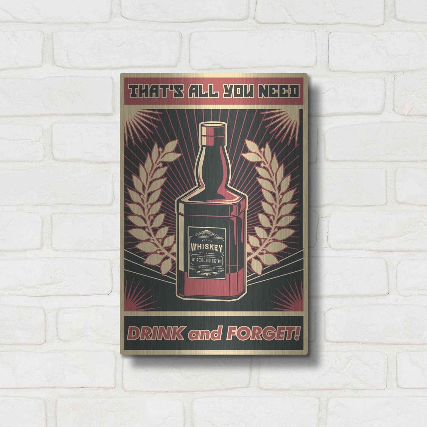 Luxe Metal Art 'Whiskey' Metal Wall Art,12x16