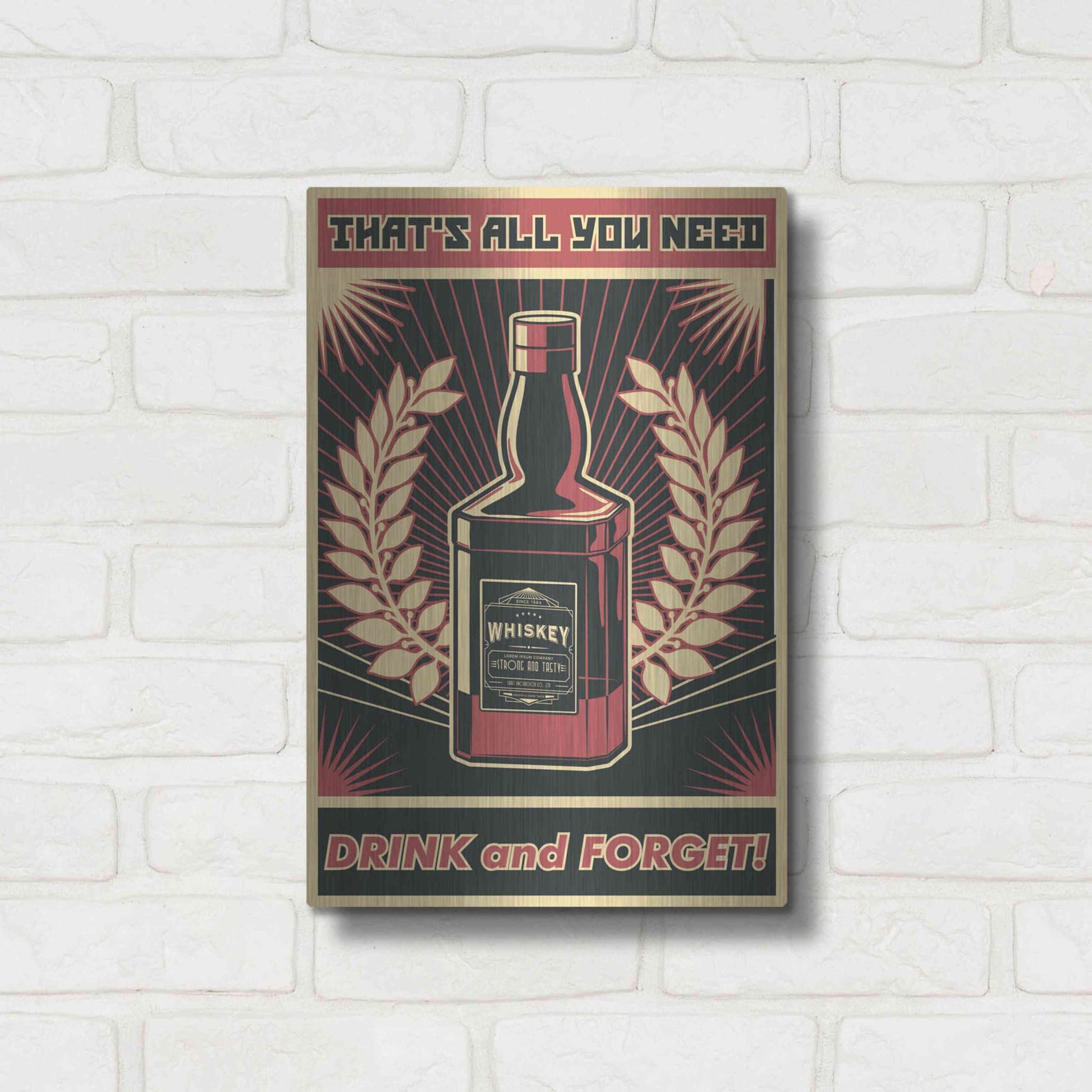 Luxe Metal Art 'Whiskey' Metal Wall Art,12x16
