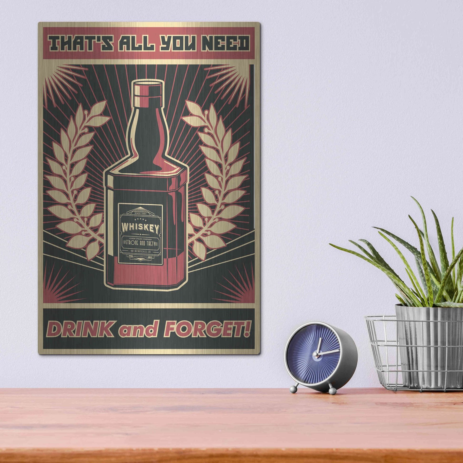 Luxe Metal Art 'Whiskey' Metal Wall Art,12x16