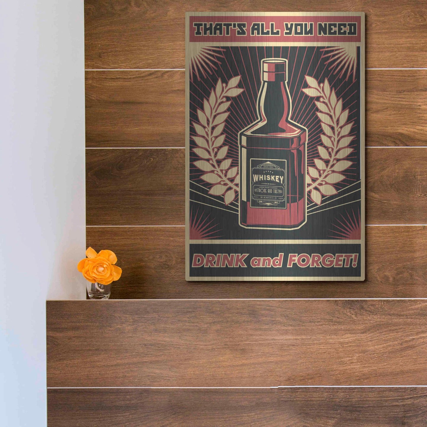 Luxe Metal Art 'Whiskey' Metal Wall Art,12x16