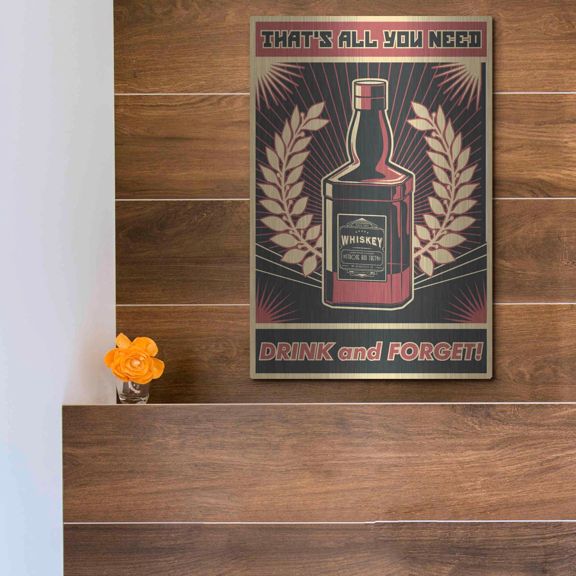 Luxe Metal Art 'Whiskey' Metal Wall Art,12x16