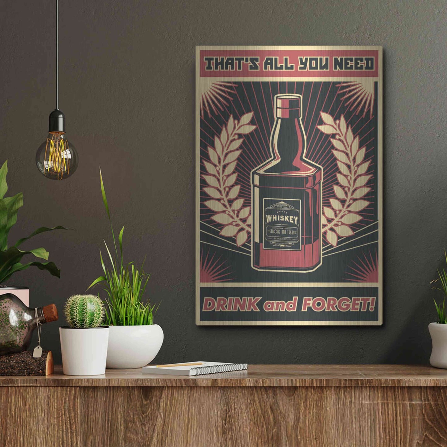 Luxe Metal Art 'Whiskey' Metal Wall Art,12x16