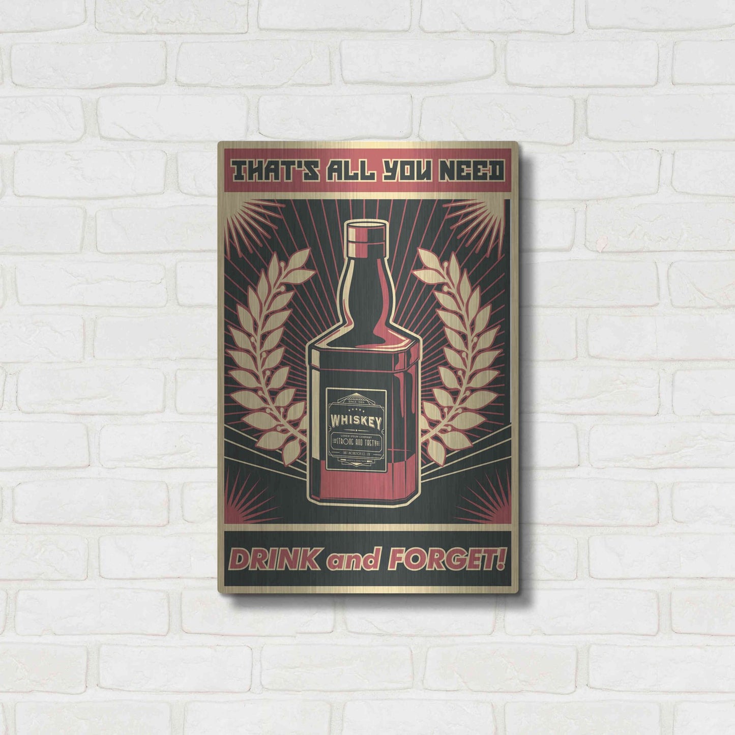 Luxe Metal Art 'Whiskey' Metal Wall Art,16x24