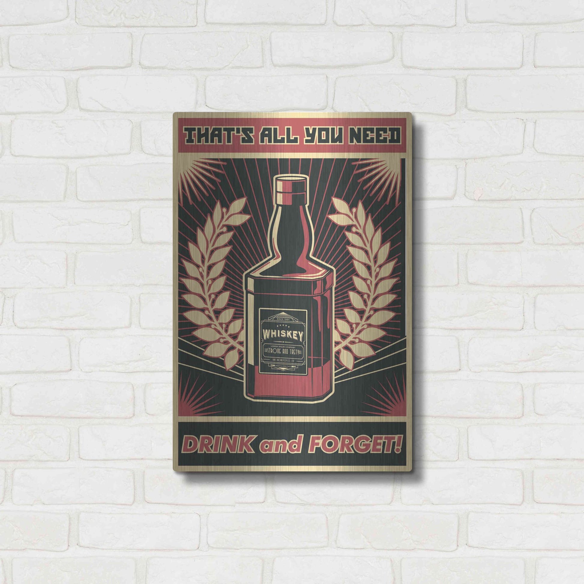 Luxe Metal Art 'Whiskey' Metal Wall Art,16x24