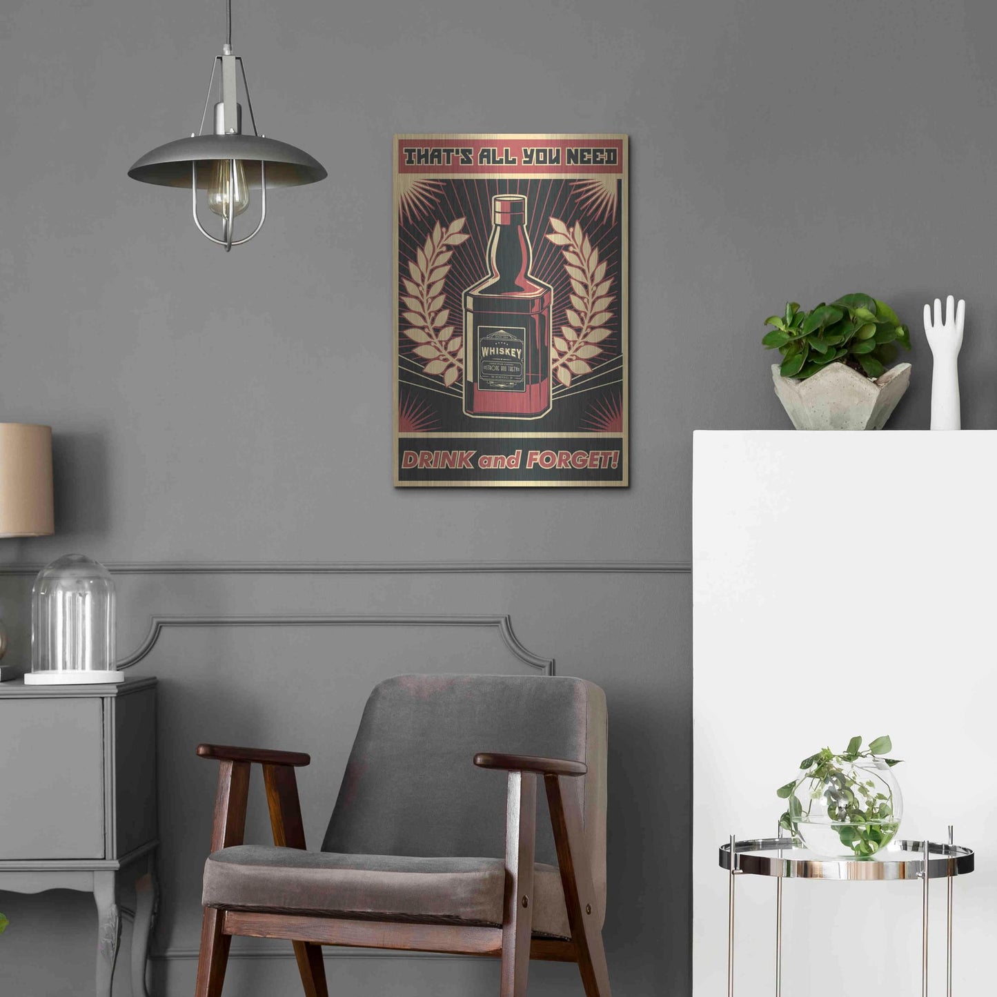 Luxe Metal Art 'Whiskey' Metal Wall Art,16x24