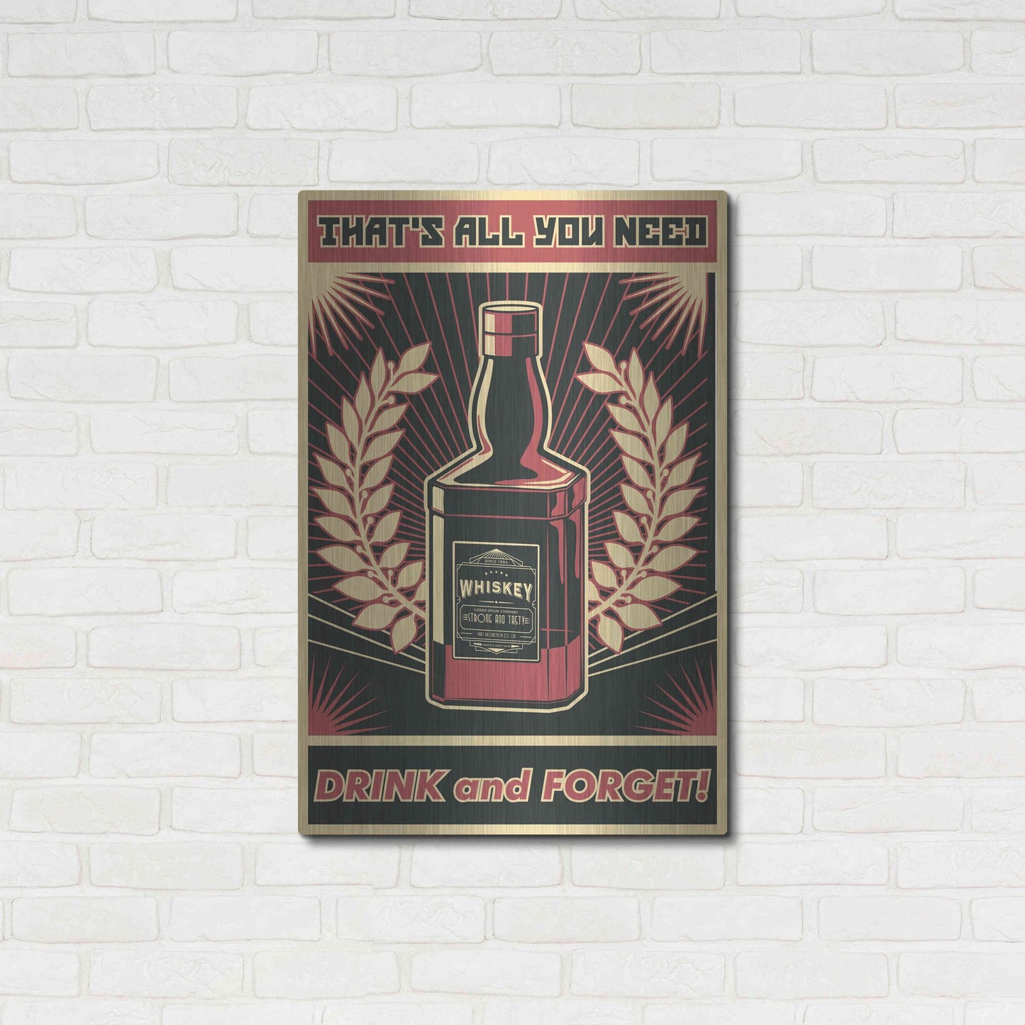 Luxe Metal Art 'Whiskey' Metal Wall Art,24x36