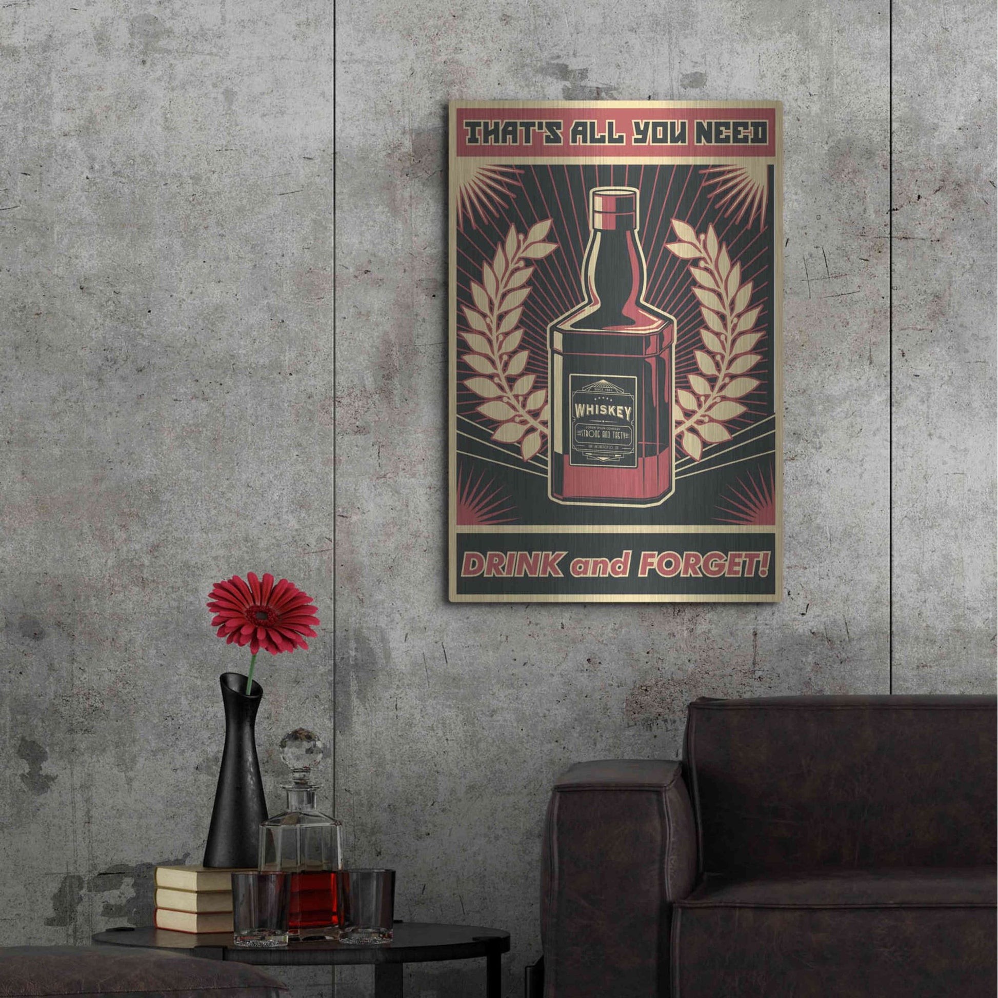 Luxe Metal Art 'Whiskey' Metal Wall Art,24x36