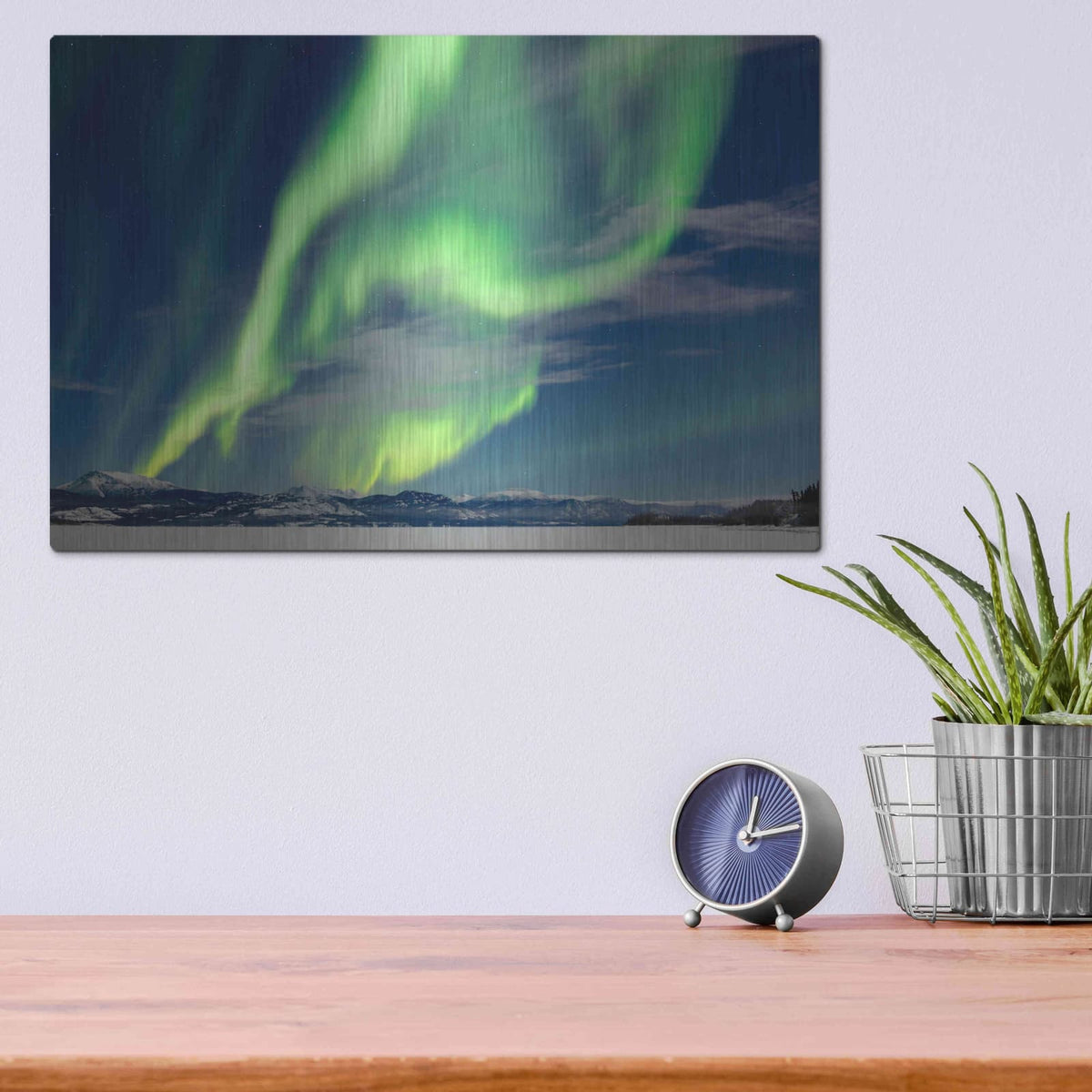 'Spectacular Aurora Borealis Northern Lights' by Luxe Metal Portfolio – Metal Wall Art, 16x12 room view