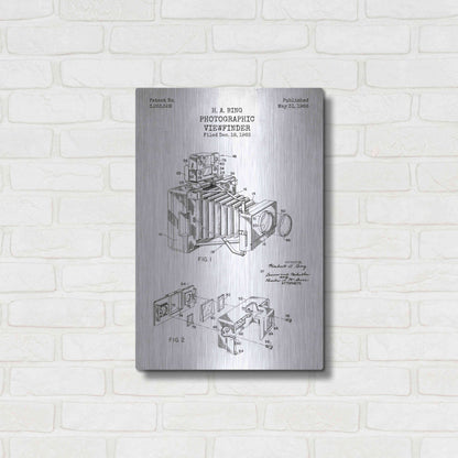 Luxe Metal Art 'Photographic Viewfinder Blueprint Patent White' Metal Wall Art,16x24