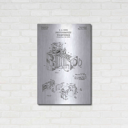 Luxe Metal Art 'Photographic Viewfinder Blueprint Patent White' Metal Wall Art,24x36