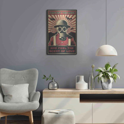 Luxe Metal Art 'Gas Mask' Metal Wall Art,16x24