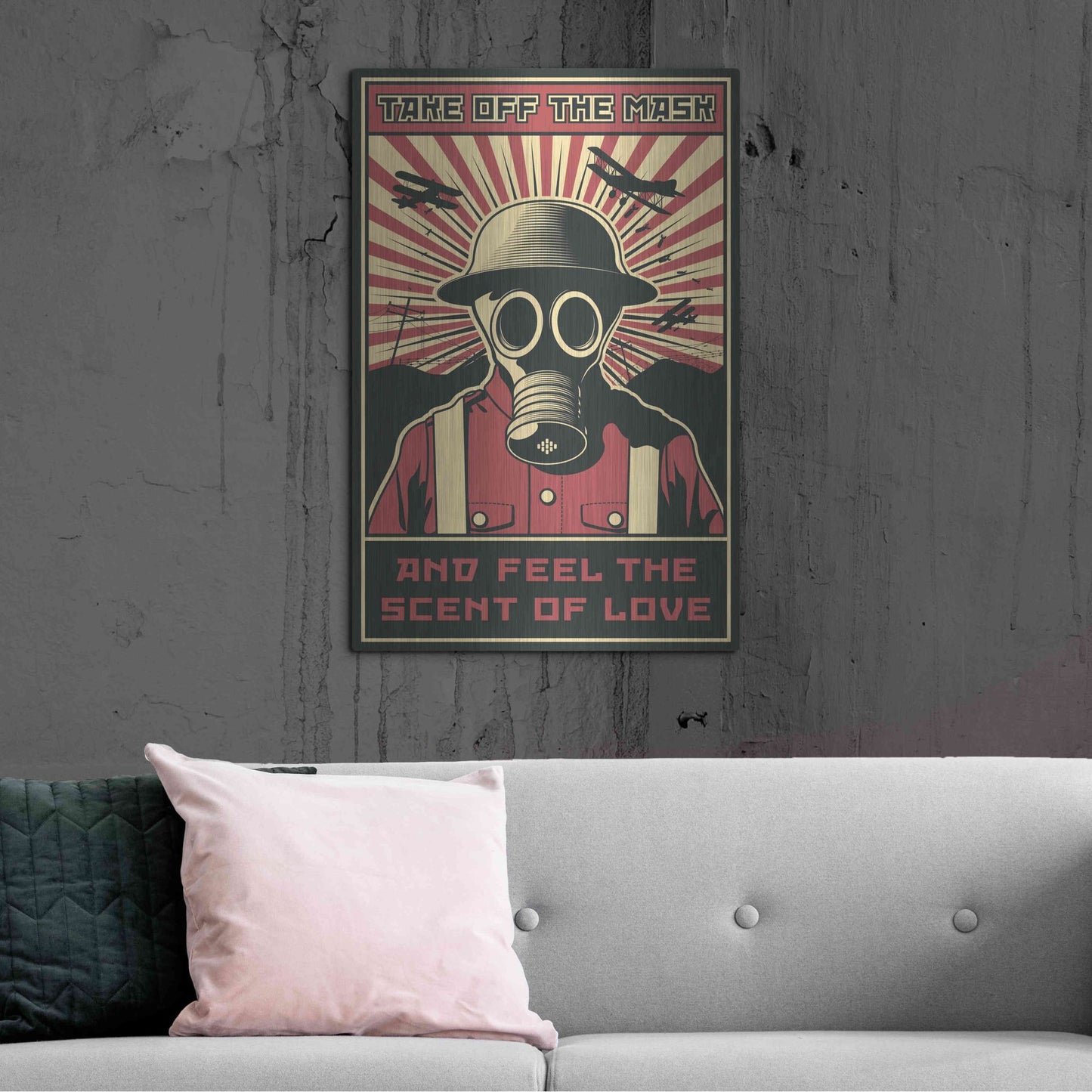 Luxe Metal Art 'Gas Mask' Metal Wall Art,24x36