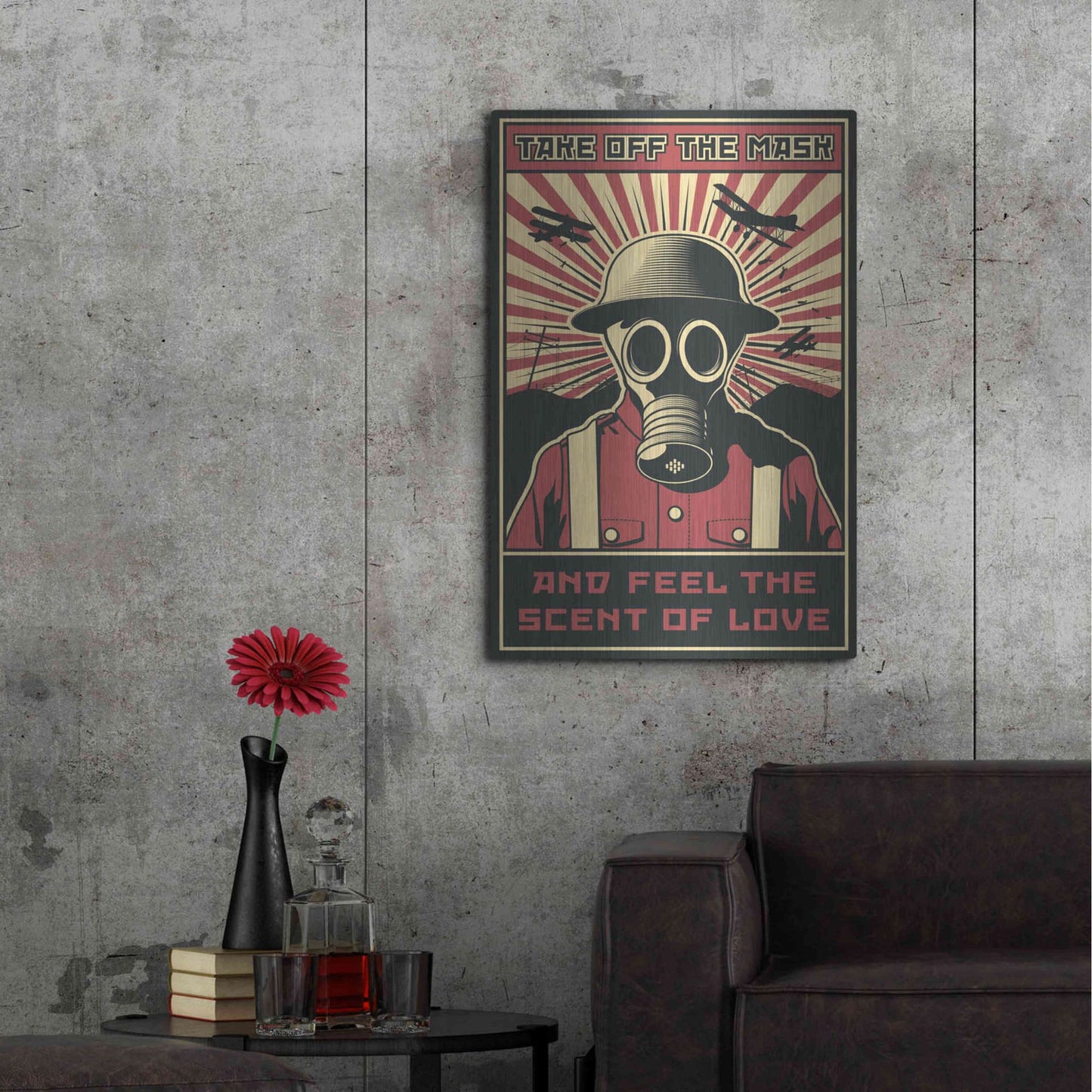 Luxe Metal Art 'Gas Mask' Metal Wall Art,24x36