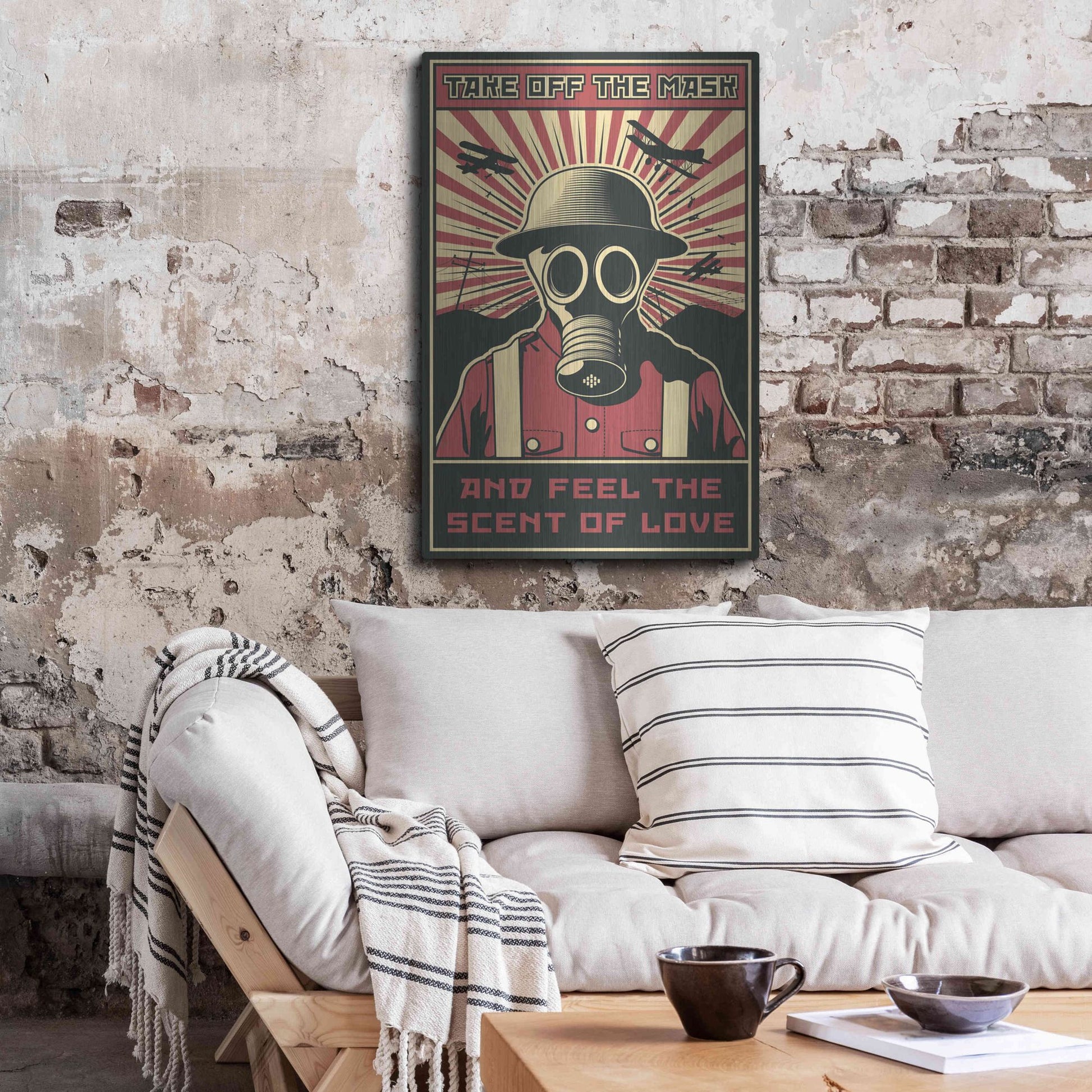 Luxe Metal Art 'Gas Mask' Metal Wall Art,24x36