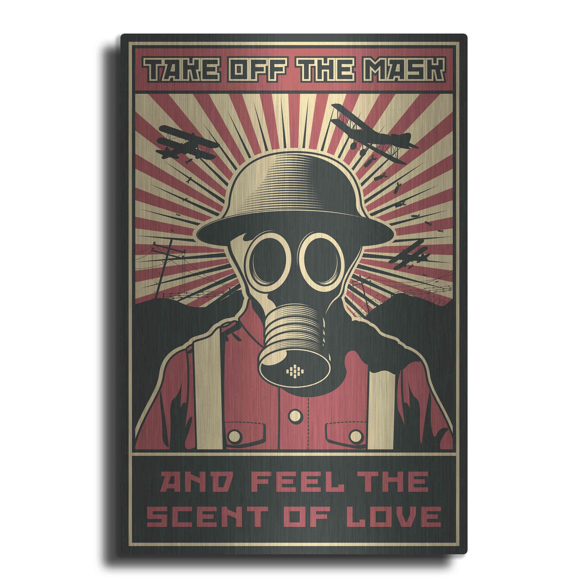 Luxe Metal Art 'Gas Mask' Metal Wall Art