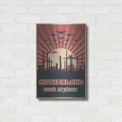 Luxe Metal Art 'Motherland Needs Airplanes' Metal Wall Art,16x24