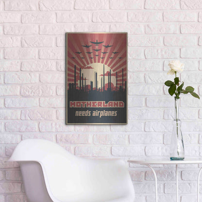 Luxe Metal Art 'Motherland Needs Airplanes' Metal Wall Art,16x24