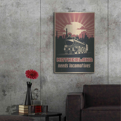 Luxe Metal Art 'Motherland Needs Locomotives' Metal Wall Art,24x36