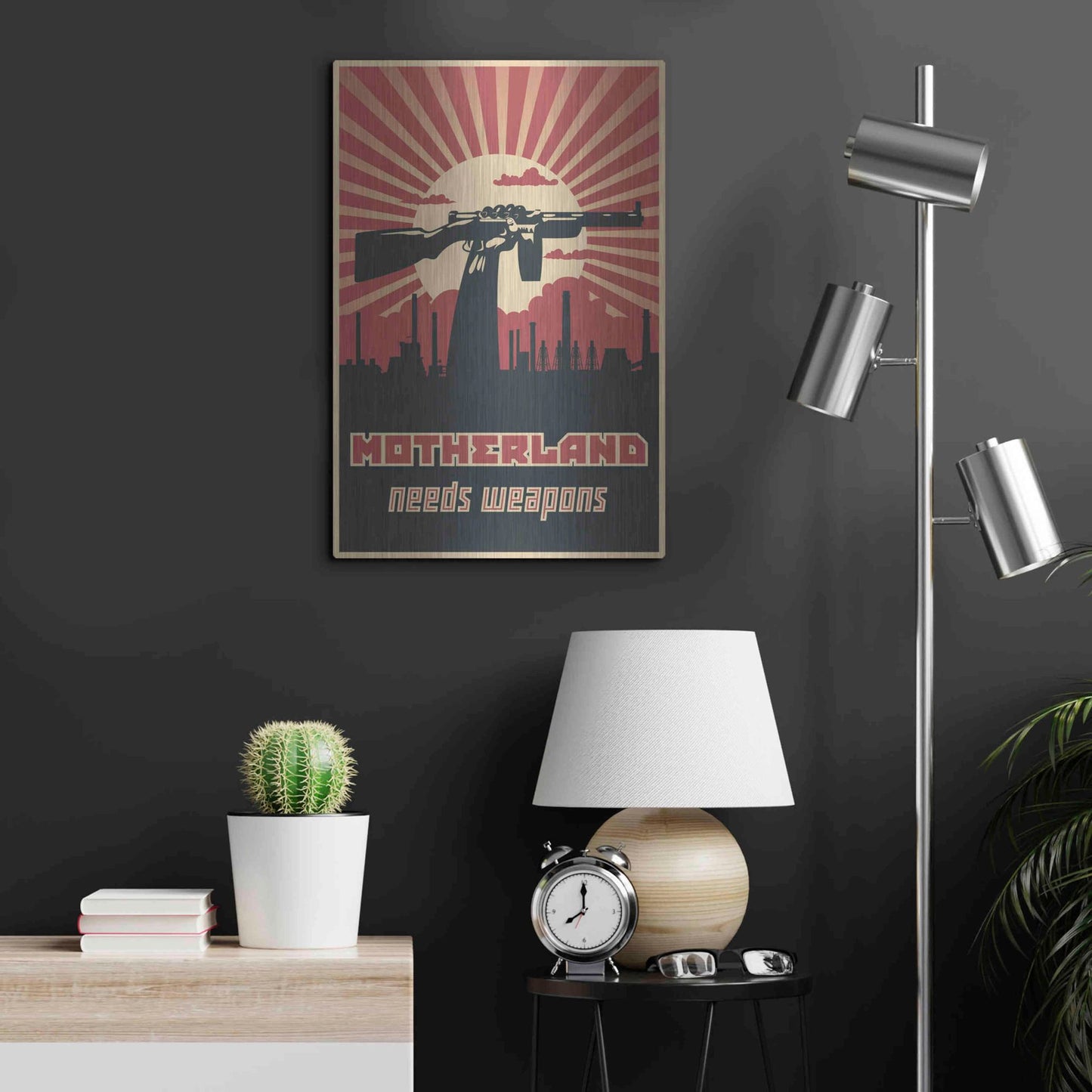 Luxe Metal Art 'Motherland Needs Weapons' Metal Wall Art,16x24