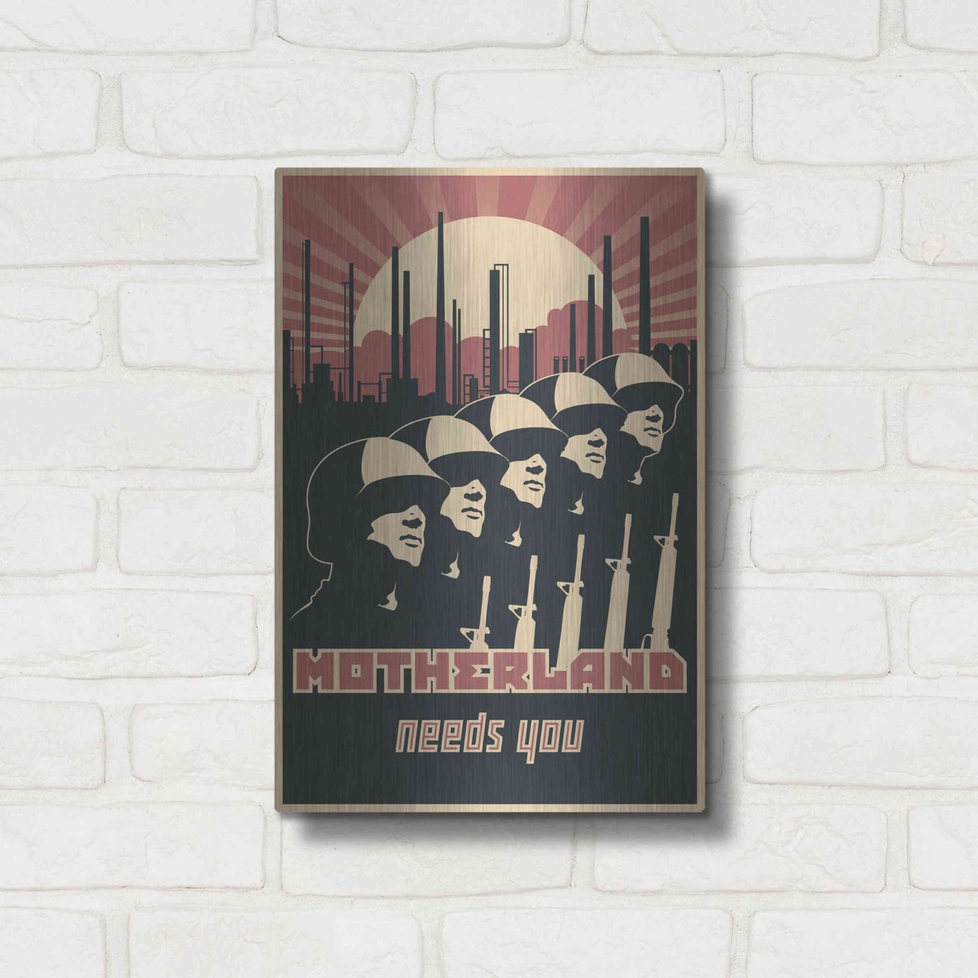 Luxe Metal Art 'Motherland Needs You' Metal Wall Art,12x16