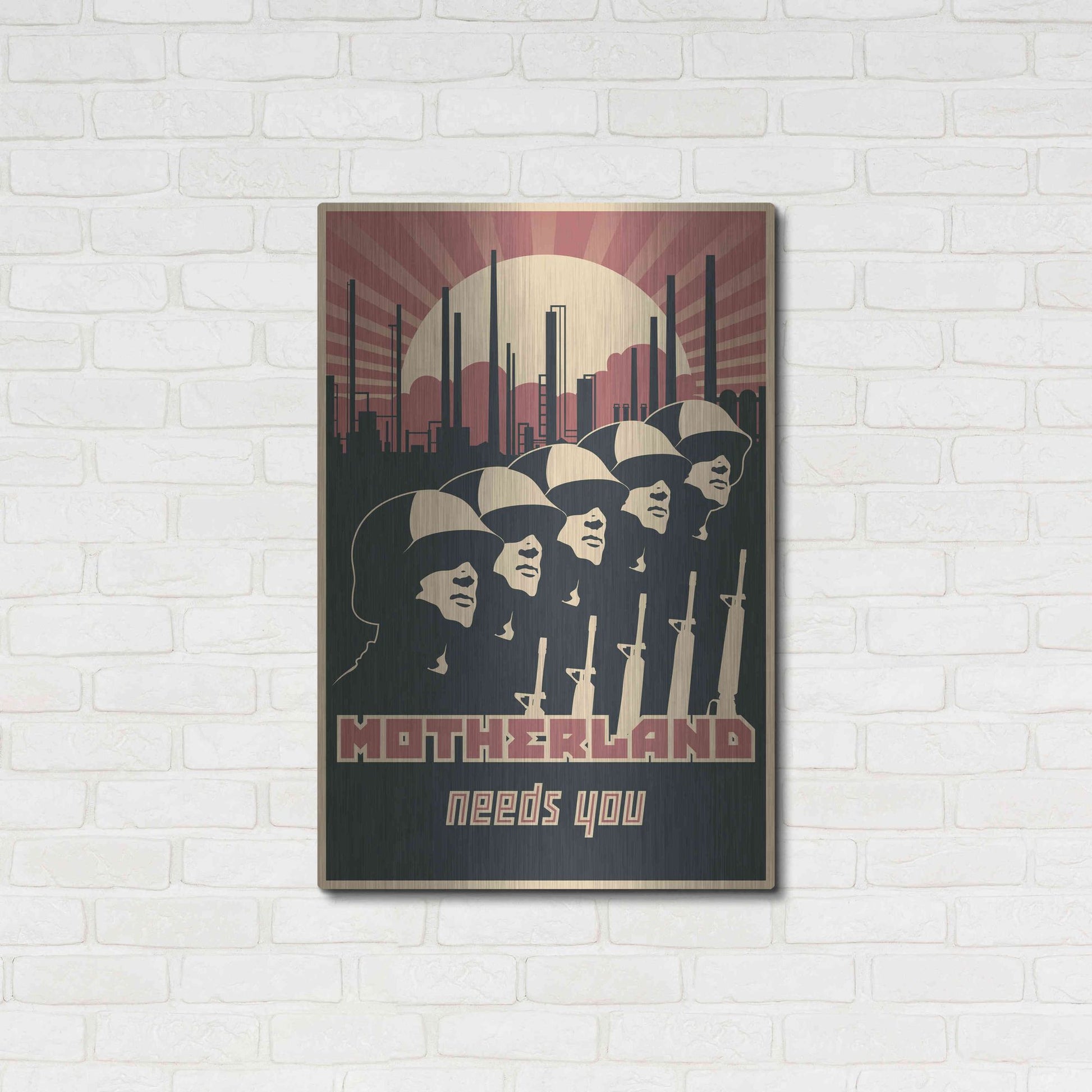 Luxe Metal Art 'Motherland Needs You' Metal Wall Art,24x36