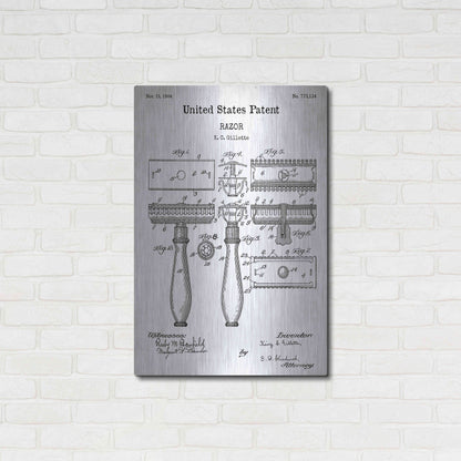 Luxe Metal Art 'Razor Vintage Patent White' Acrylic Glass Wall Art,24x36