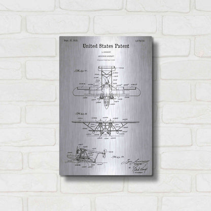 Luxe Metal Art 'Amphibian Aircraft Blueprint Patent White' Acrylic Glass Wall Art,12x16