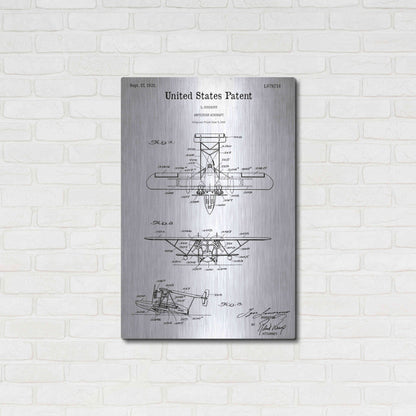 Luxe Metal Art 'Amphibian Aircraft Blueprint Patent White' Acrylic Glass Wall Art,24x36