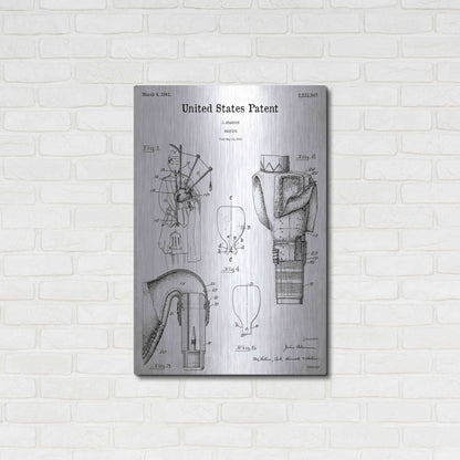 Luxe Metal Art 'Bagpipe Blueprint Patent White' Acrylic Glass Wall Art,24x36