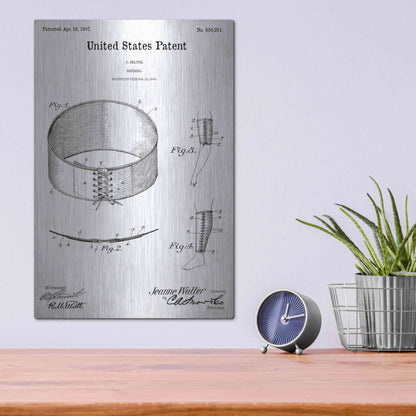 Luxe Metal Art 'Bandage Blueprint Patent White' Acrylic Glass Wall Art,12x16