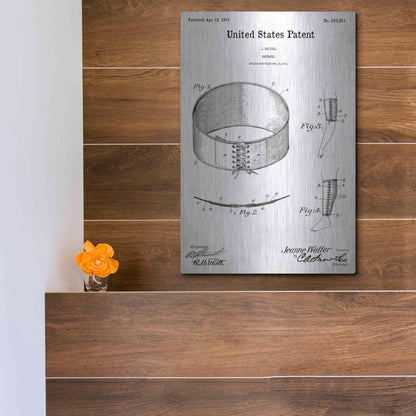 Luxe Metal Art 'Bandage Blueprint Patent White' Acrylic Glass Wall Art,12x16