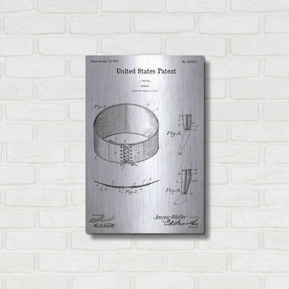 Luxe Metal Art 'Bandage Blueprint Patent White' Acrylic Glass Wall Art,16x24