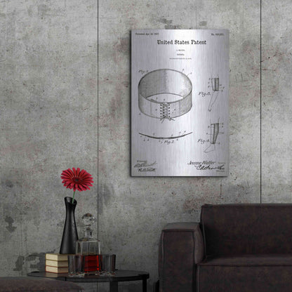 Luxe Metal Art 'Bandage Blueprint Patent White' Acrylic Glass Wall Art,24x36